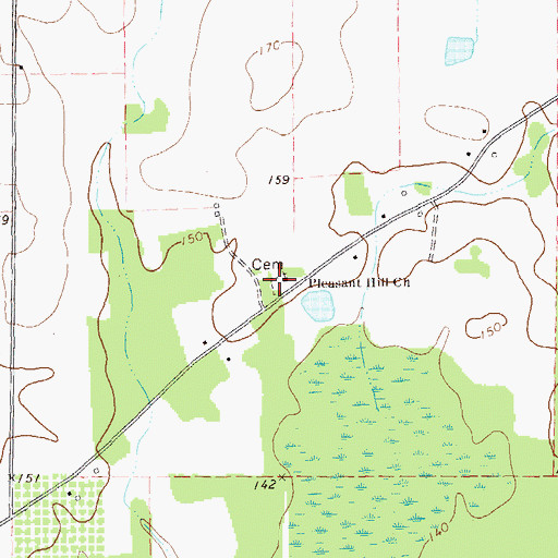 Topographic Map of Oak Long Missionary Baptist Church Cemetery, GA