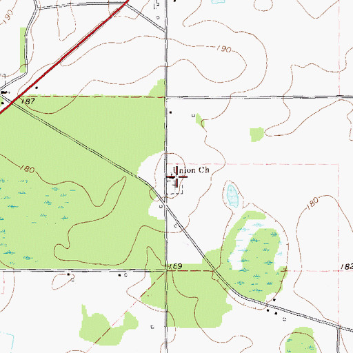 Topographic Map of Union Primitive Baptist Church Cemetery, GA