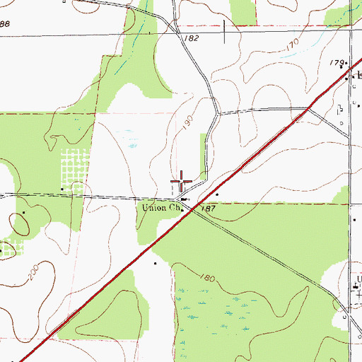 Topographic Map of Union Missionary Baptist Church Cemetery, GA