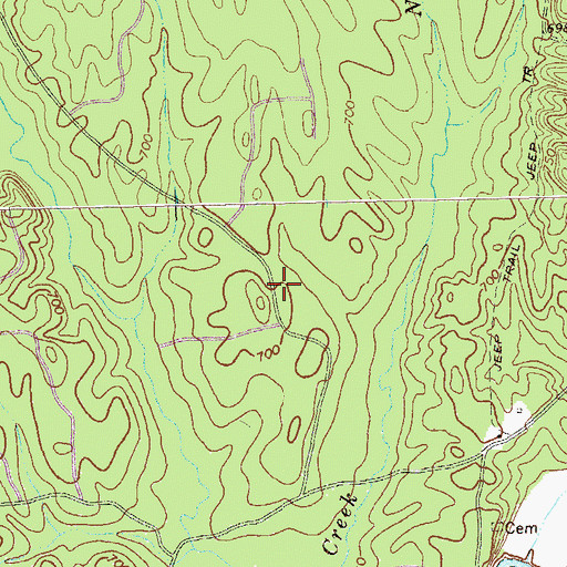 Topographic Map of East Point School (historical), GA