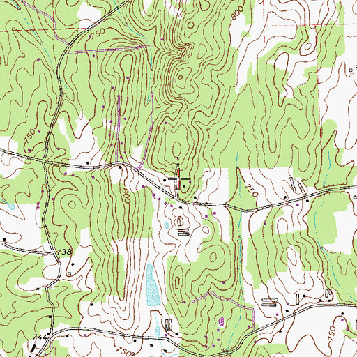 Topographic Map of Sumach School (historical), GA