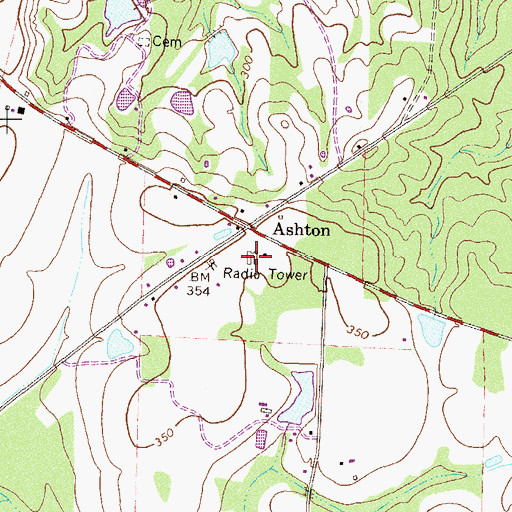 Topographic Map of Ashton School (historical), GA