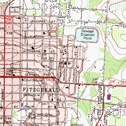 Topographic Map of Bethel African Methodist Episcopal Church, GA