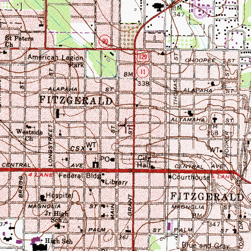 Topographic Map of Church of the Nazarene, GA