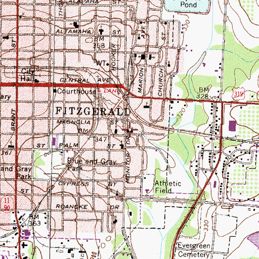 Topographic Map of Community Church, GA