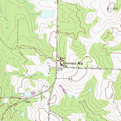 Topographic Map of Dorminy Mill Cemetery, GA