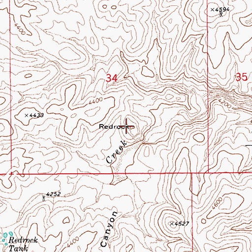 Topographic Map of Redrock, AZ