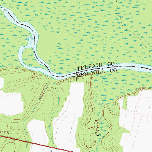 Topographic Map of Gilder Bluff, GA