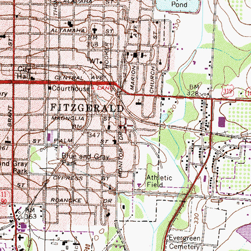 Topographic Map of Holiness Church, GA