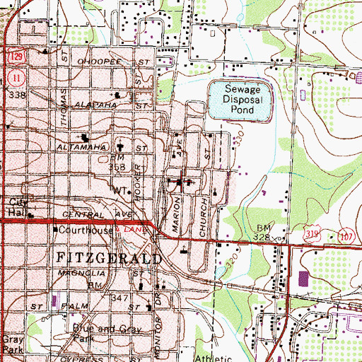 Topographic Map of Holsee Chapel Christian Methodist Episcopal Church, GA