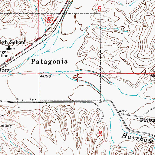 Topographic Map of Redrock Canyon, AZ