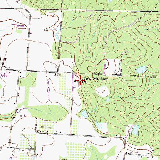 Topographic Map of Kiokee Cemetery, GA