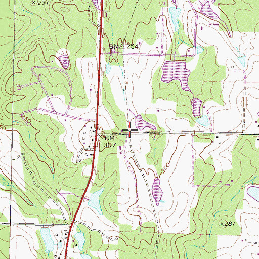Topographic Map of Lulaville, GA