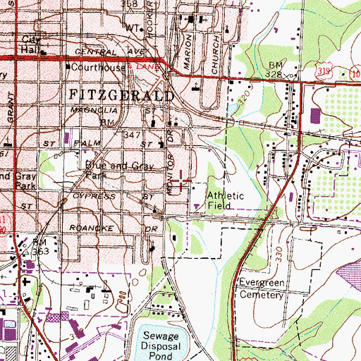 Topographic Map of Monitor Elementary School (historical), GA