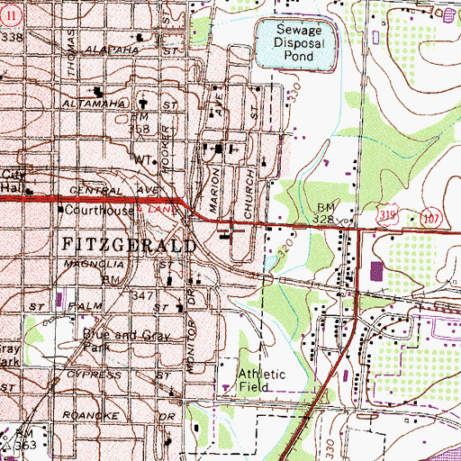 Topographic Map of New Providence Baptist Church, GA