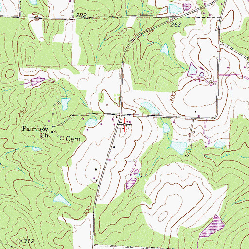Topographic Map of Penn Cemetery, GA