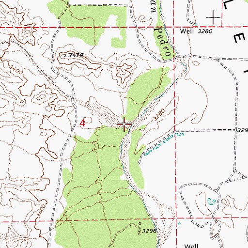 Topographic Map of Redrock Creek, AZ