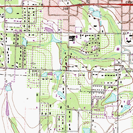 Topographic Map of Roanoke School (historical), GA