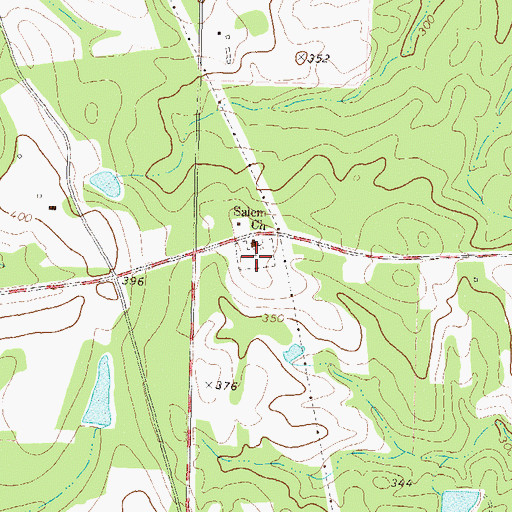 Topographic Map of Salem Cemetery, GA