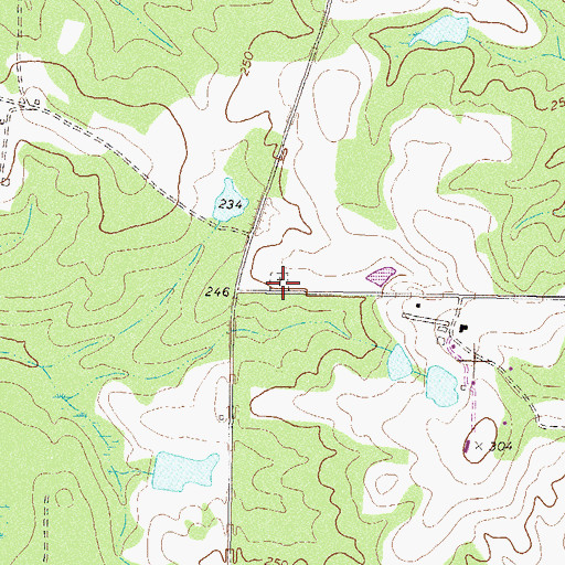 Topographic Map of Tanner Cemetery, GA