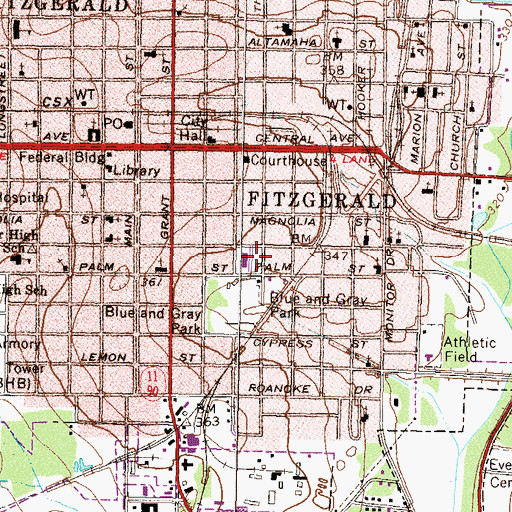 Topographic Map of Third Ward School (historical), GA