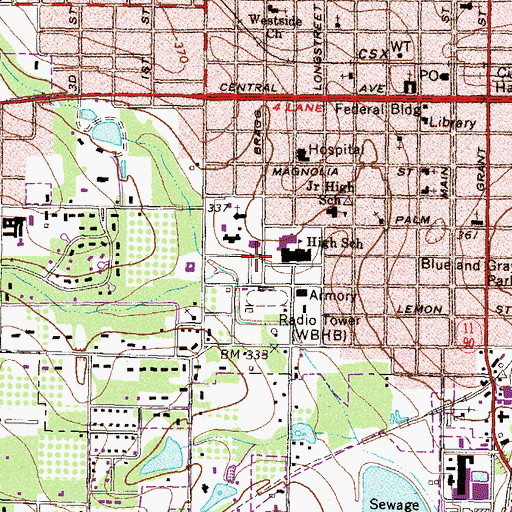 Topographic Map of Union Holiness Church (historical), GA
