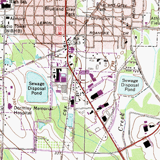 Topographic Map of Village Shopping Center, GA