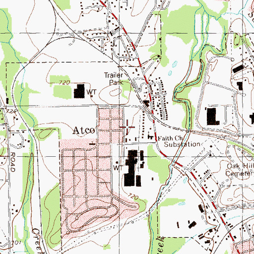 Topographic Map of Atco Public School (historical), GA