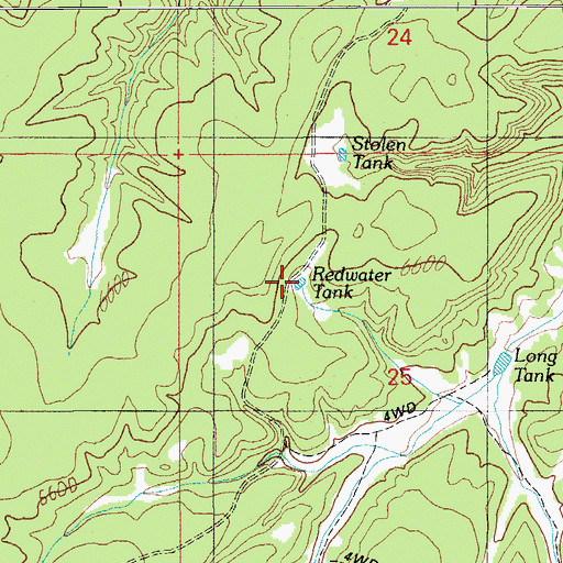 Topographic Map of Redwater Tank, AZ