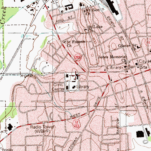 Topographic Map of Cartersville Grade School (historical), GA