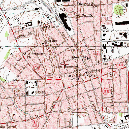 Topographic Map of Church of God (historical), GA