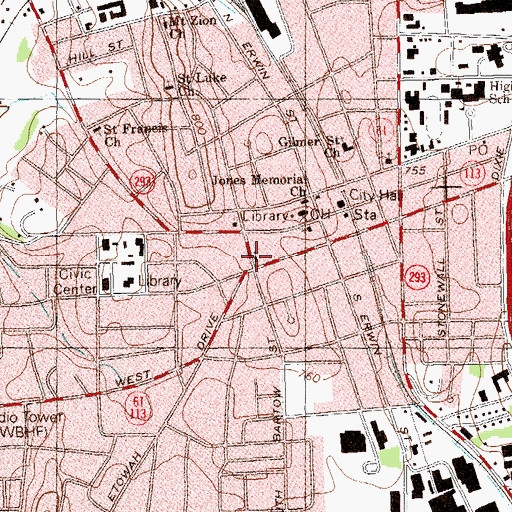 Topographic Map of First Presbyterian Church, GA