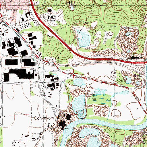 Topographic Map of Mountain View Plaza Shopping Center, GA