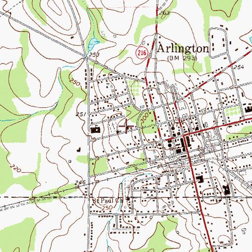 Topographic Map of Gessemane Baptist Church, GA