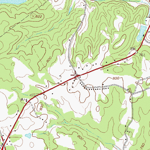 Topographic Map of Bethel Methodist Church (historical), GA