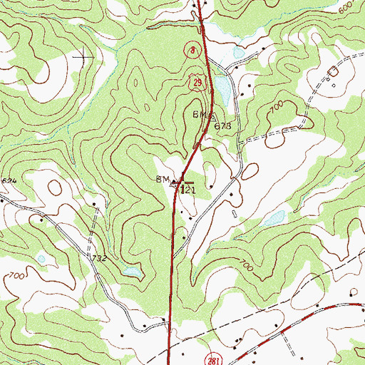 Topographic Map of Bluestone School (historical), GA
