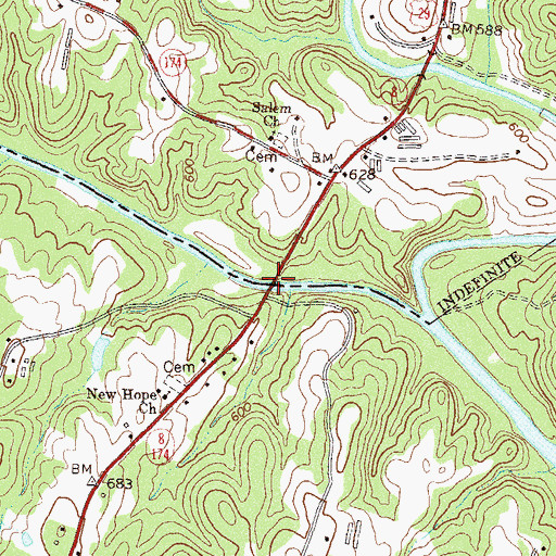 Topographic Map of Bonds Ford, GA