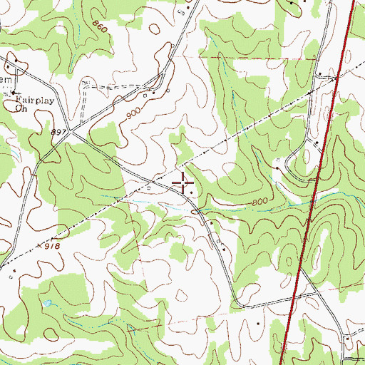 Topographic Map of Bradley Cemetery, GA