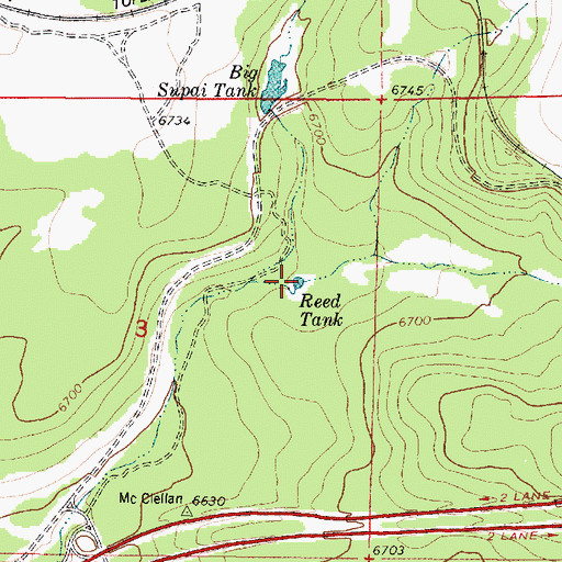 Topographic Map of Reed Tank, AZ