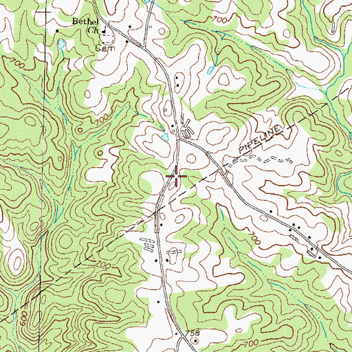 Topographic Map of Calvary Temple, GA