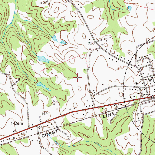 Topographic Map of Colbert Elementary School, GA