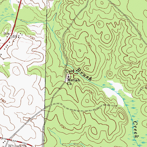 Topographic Map of Colbert Mill (historical), GA