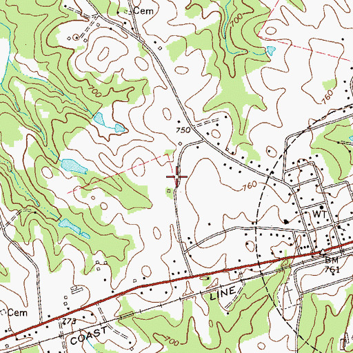 Topographic Map of Colbert School, GA