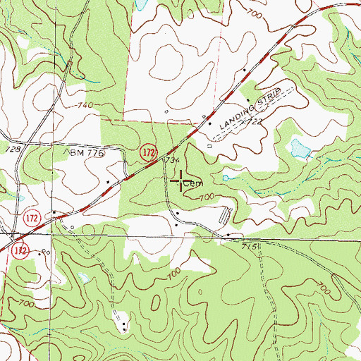 Topographic Map of Collins Cemetery, GA
