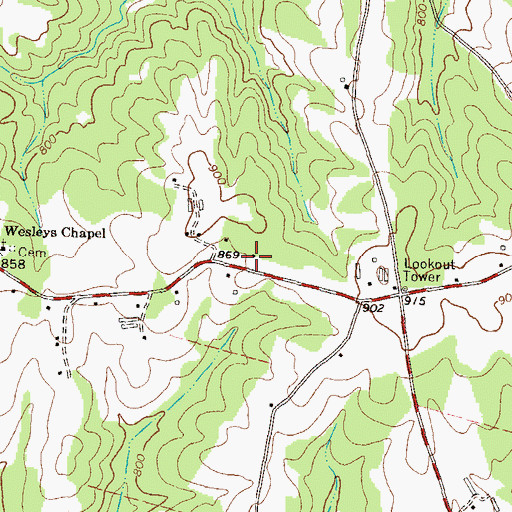 Topographic Map of Culbertson Cemetery, GA