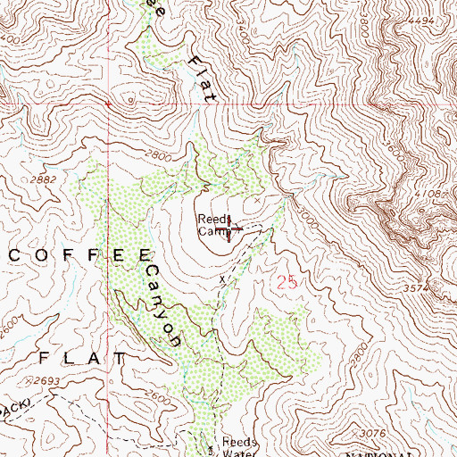 Topographic Map of Reeds Camp, AZ
