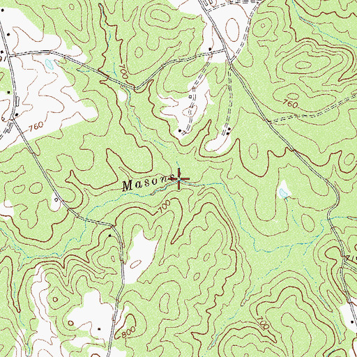 Topographic Map of Dove Branch, GA