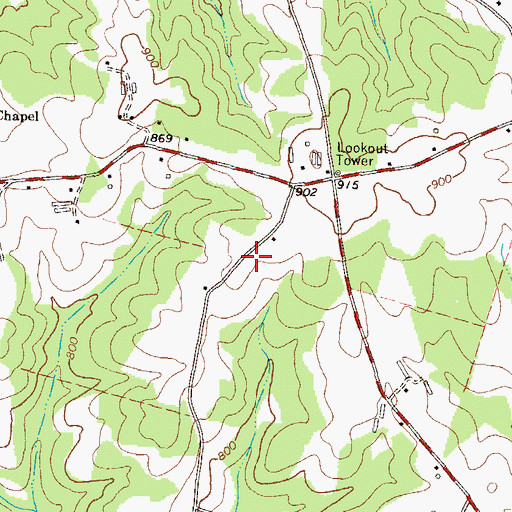 Topographic Map of Flagham Cemetery, GA