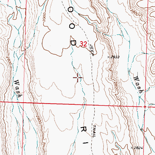 Topographic Map of Cottonwood Ridge, AZ