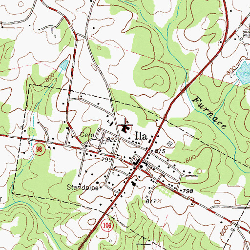 Topographic Map of Ila High School (historical), GA